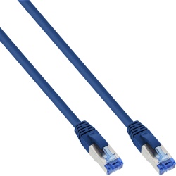 InLine Patch Cable S/FTP PiMF Cat.6A halogen free 500MHz blue 1m