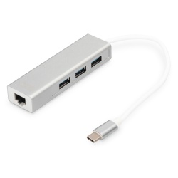 Digitus USB Type-C™ 3-Port Hub + Gigabit Ethernet