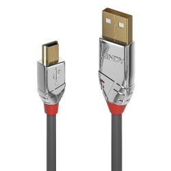 Lindy 1m USB 2.0 Type A to Mini-B Cable, Cromo Line