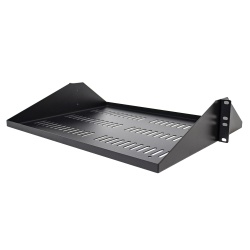 StarTech.com 2U Server Rack Shelf, Center Mounted Universal Vented Rackmount Cantilever Tray for 19