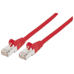 Intellinet Network Patch Cable, Cat6A, 5m, Red, Copper, S/FTP, LSOH / LSZH, PVC, RJ45, Gold Plated Contacts, Snagless, Booted, Lifetime Warranty, Polybag