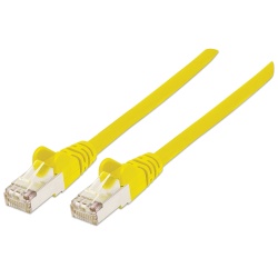 Intellinet Network Patch Cable, Cat6, 2m, Yellow, Copper, S/FTP, LSOH / LSZH, PVC, RJ45, Gold Plated Contacts, Snagless, Booted, Lifetime Warranty, Polybag