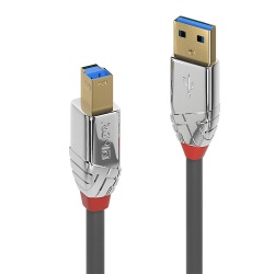 Lindy 0.5m USB 3.2 Type A to B Cable, 5Gbps, Cromo Line