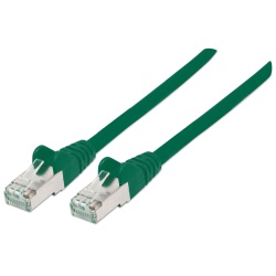 Intellinet Network Patch Cable, Cat6, 1m, Green, Copper, S/FTP, LSOH / LSZH, PVC, RJ45, Gold Plated Contacts, Snagless, Booted, Lifetime Warranty, Polybag