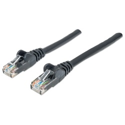 Intellinet Network Patch Cable, Cat6, 1.5m, Black, CCA, U/UTP, PVC, RJ45, Gold Plated Contacts, Snagless, Booted, Lifetime Warranty, Polybag