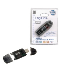 LogiLink Cardreader USB 2.0 Stick external for SD/MMC card reader Black