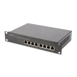 Digitus 8-Port Gigabit PoE Networkswitch, 10 Zoll, L2 managed, 80 W, af/at