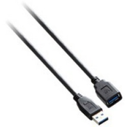 V7 Black USB Extension Cable USB 3.0 A Female to USB 3.0 A Male 3m 10ft