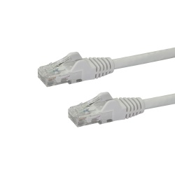 StarTech.com 75ft CAT6 Ethernet Cable - White CAT 6 Gigabit Ethernet Wire -650MHz 100W PoE RJ45 UTP Network/Patch Cord Snagless w/Strain Relief Fluke Tested/Wiring is UL Certified/TIA