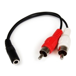 StarTech.com 6in Stereo Audio Cable - 3.5mm Female to 2x RCA Male