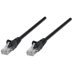 Intellinet Network Patch Cable, Cat5e, 1.5m, Black, CCA, U/UTP, PVC, RJ45, Gold Plated Contacts, Snagless, Booted, Lifetime Warranty, Polybag