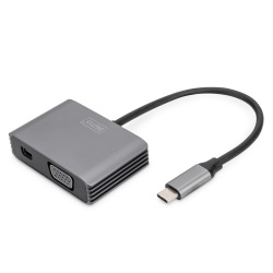 Digitus USB Type-C™ 4 K 2-in-1 Mini DisplayPort + VGA Graphics Adapter