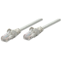 Intellinet Network Patch Cable, Cat5e, 0.5m, Grey, CCA, U/UTP, PVC, RJ45, Gold Plated Contacts, Snagless, Booted, Lifetime Warranty, Polybag