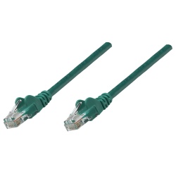 Intellinet Network Patch Cable, Cat5e, 0.25m, Green, CCA, U/UTP, PVC, RJ45, Gold Plated Contacts, Snagless, Booted, Lifetime Warranty, Polybag