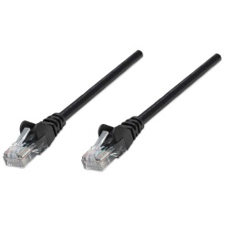 Intellinet Network Patch Cable, Cat5e, 3m, Black, CCA, U/UTP, PVC, RJ45, Gold Plated Contacts, Snagless, Booted, Lifetime Warranty, Polybag