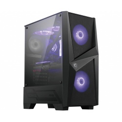 MSI MAG FORGE 100M Mid Tower Gaming Computer Case 'Black, 2x 120mm RGB PWM Fan, 1x 120mm Fan, 1-6 RGB Hub, Tempered Glass Panel, ATX, mATX, mini-ITX'