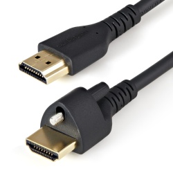 StarTech.com 3ft (1m) HDMI Cable with Locking Screw - 4K 60Hz HDR - High Speed HDMI 2.0 Monitor Cable with Locking Screw Connector for Secure Connection - HDMI Cable with Ethernet - M/M