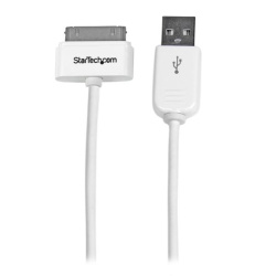 StarTech.com 1m (3 ft) Apple 30-pin Dock Connector to USB Cable for iPhone / iPod / iPad with Stepped Connector