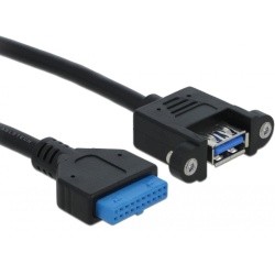 DeLOCK 0.5m USB 3.0 F/F USB cable USB A IDC Black