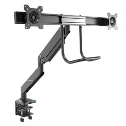 StarTech.com Desk Mount Dual Monitor Arm with USB & Audio - Slim Full Motion Adjustable Dual Monitor VESA Mount for up to 32