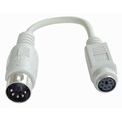 Lindy PS/2 - AT Port Adapter Cable PS/2 cable 0.15 m 6-p Mini-DIN 5-p Mini-DIN Grey