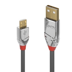 Lindy 5m USB 2.0 Type A to Micro-B Cable, Cromo Line