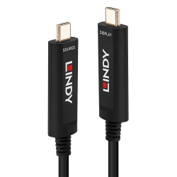 Lindy 30m Fibre Optic Hybrid USB Type C Cable, Audio / Video Only