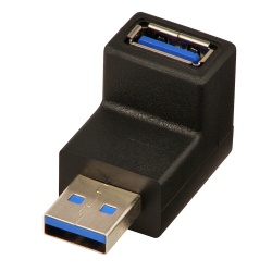 Lindy USB 3.2 90 Degree Down Type A Male to A Female Right Angle Adapter