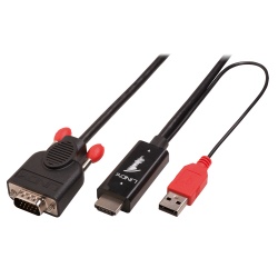 Lindy 2m HDMI to VGA Adapter Cable, Black