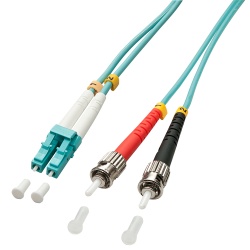 Lindy 3.0m OM3 LC - ST Duplex InfiniBand/fibre optic cable 3 m Turquoise