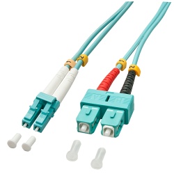 Lindy 10m OM3 LC - SC Duplex InfiniBand/fibre optic cable Turquoise