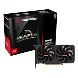 PowerColor Reaper Radeon RX 9060 XT GAMING OC 8G Graphics Card - 8GB GDDR6, 128bit, PCI-E 5.0, 3320 MHz Core Clock, 2 x DisplayPort, 1 x HDMI, GV-R9060XTGAMING OC-8GD