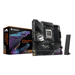 GIGABYTE X870M AORUS ELITE WIFI7 Motherboard - Supports AMD Ryzen 9000 CPUs, 14+2+2 Phases Digital VRM, up to 8200Hz DDR5 (OC), 1xPCIe 5.0 + 1xPCIe 4.0, Wi-Fi 7, 2.5 GbE LAN, USB 4