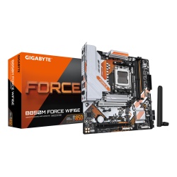 GIGABYTE B850M FORCE WIFI6E Motherboard - AMD Ryzen 9000 Series CPUs, 8+2+2 Phases Digital VRM, up to 9600MHz DDR5 (OC), 1xPCIe 5.0 + 2xPCIe 4.0 M.2, Wi-Fi 6E, 2.5 GbE LAN, USB 3.2 Gen 2