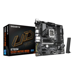 GIGABYTE B760M DS3H WIFI6E GEN5 Motherboard - Supports Intel Core 14th Gen CPUs, 6+2+1 Phases Digital VRM, up to 5600MHz DDR5, 2xPCIe 4.0 M.2, Wi-Fi 6E, 2.5GbE LAN, USB 3.2 Gen2