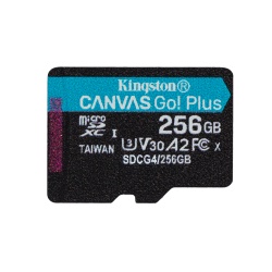 Kingston Technology 256GB microSDXC Canvas Go Plus Gen4 200R A2 U3 Single Pack w/o ADP