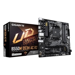 GIGABYTE B550M DS3H AC R2 Motherboard - AMD Ryzen 5000 CPUs, 5+3 Phases VRM, up to 4733MHz DDR4 (O.C.), 1xPCIe 4.0 + 1xPCIe 3.0 M.2, Wi-Fi 5, 1GbE LAN, USB 3.2 Gen 1