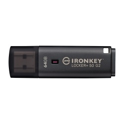 Kingston Technology IronKey 64GB Locker Plus 50 G2, FIPS 197, AES-256