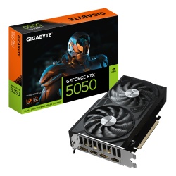 GIGABYTE GeForce RTX 5050 WINDFORCE OC V2 8G Graphics Card - 8GB GDDR6, 128bit, PCI-E 5.0, 2572MHz Core Clock, 2 x DP, 2 x HDMI, NVIDIA DLSS 4, GV-N5050WF2OCV2-8GD