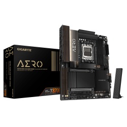 GIGABYTE X870E AERO X3D DARK WOOD Motherboard - Supports AMD Ryzen 9000 CPUs, 16+2+2 Phases Digital VRM, up to 9000Hz DDR5 (OC), 2xPCIe 5.0 + 2xPCIe 4.0, Wi-Fi 7, 5GbE LAN, USB 4