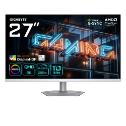 GIGABYTE MO27Q2A ICE 27” OLED 2K QHD Gaming Monitor - 2560 x 1440, 280Hz, 0.03ms, 250 cd/m², FreeSync Premium Pro, DisplayHDR True Black 400, HDMI 2.1, Displayport 1.4