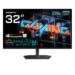 GIGABYTE MO32U24 32” OLED 4K UHD Gaming Monitor - 3840 x 2160, 240Hz, 0.03ms, 300 cd/m², G-Sync Compatible, FreeSync Premium Pro, Display HDR True Black 500, HDMI 2.1, Displayport 1.4