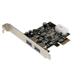 StarTech.com 2 Port PCI Express PCIe SuperSpeed (5Gbps) USB 3.0 Card Adapter with UASP - LP4 Power