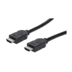 Manhattan HDMI 4K@30Hz Cable, 15m, Suitable for ALL 1080p/HD and majority of 4K uses (check your system 4K specification to be sure), Male to Male, Black, Ultra HD 4k x 2k, Lifetime Warranty, High Speed, Equivalent to HDMM15M
