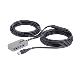 StarTech.com USB Extender Hub, 10m USB 3.0 Extension Cable with 4-Port USB-A Hub, Active/Bus Powered USB Repeater Cable, Optional 20W Power Supply Included, ESD Protection - TAA