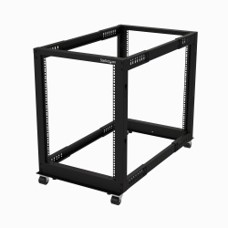 StarTech.com 15U 4-Post Server Rack, 19in Open Frame Rack with 40in (101cm) Mounting Depth and 1200lb (544kg) Weight Capacity, Mobile or Floor Mount IT Rack