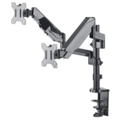 Manhattan Dual Desk Mount for TV & Monitors (Full Motion Gas Spring), For screens 10