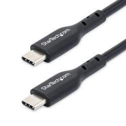 StarTech.com 10ft (3m) USB-C Charging Cable, Charge & Sync, 60W (3A) PD, USB 2.0 Laptop Charger Cable, TPE Jacket - Black USB C Charging Cord
