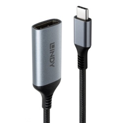 Lindy 43426 video cable adapter 0.15 m USB Type-C DisplayPort Grey, Black