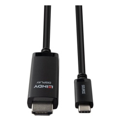 Lindy 43434 video cable adapter 2 m USB Type-C HDMI Black